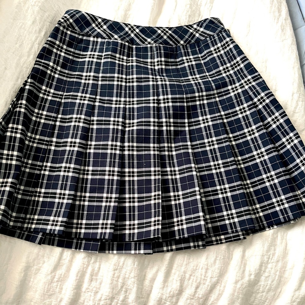 Blue black tartan skirt
